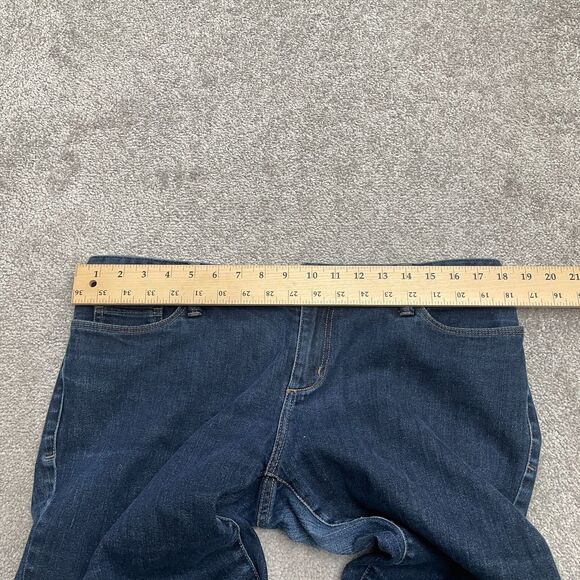 Eddie Bauer Curvy Bootcut Denim Jeans Womens 12 Blue Mid Rise Specially Dyed - Picture 7 of 15